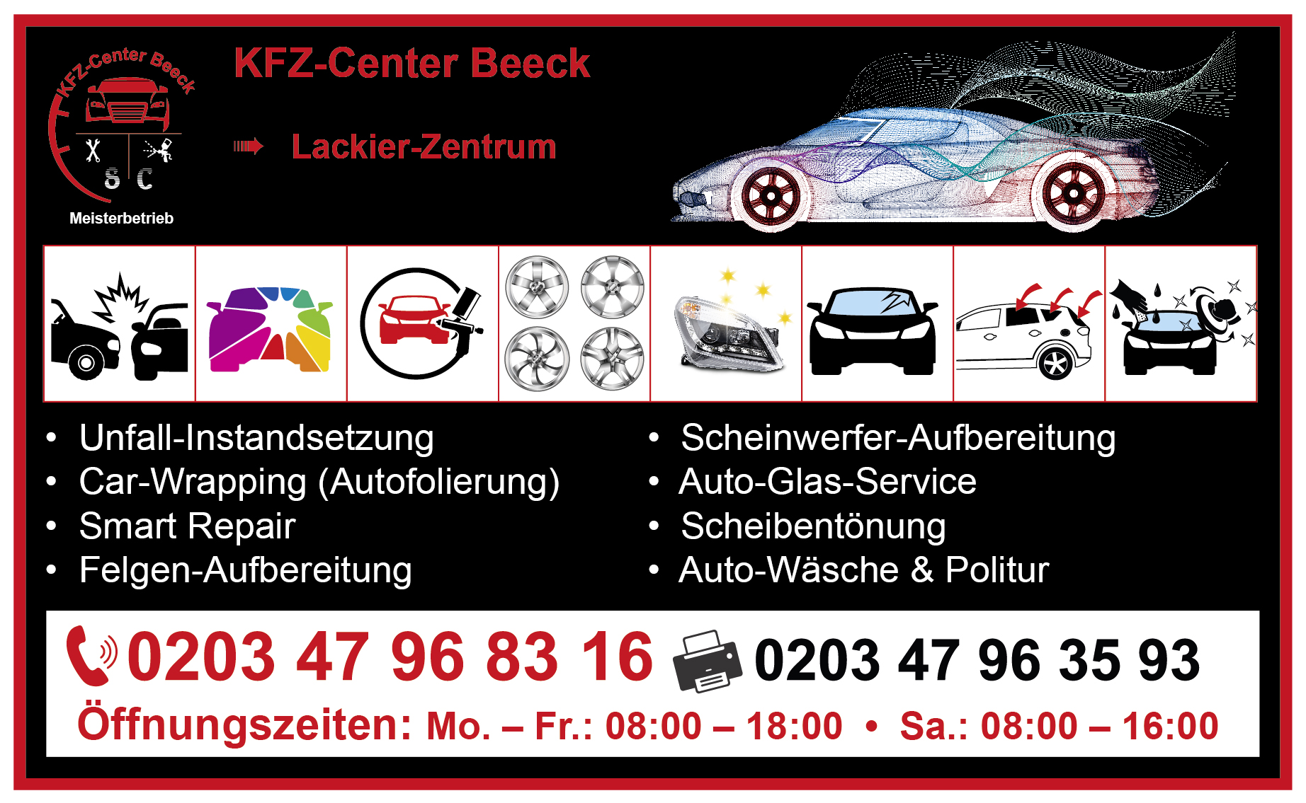 Plakat KFZ Center Beeck • Autohaus