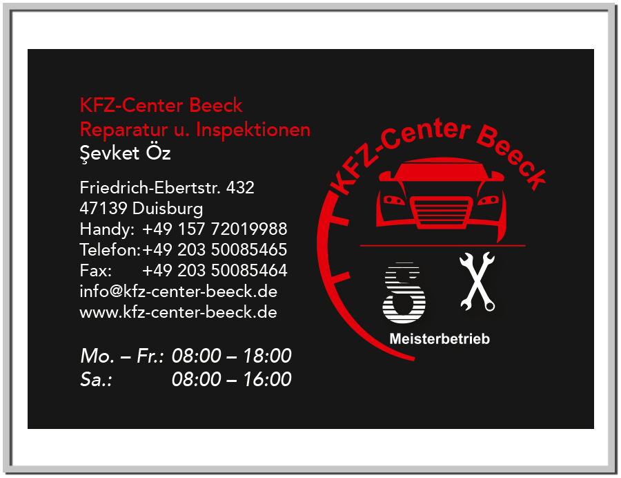 Visitenkarten KFZ Center
