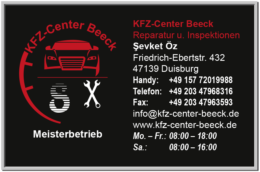 Visitenkarten KFZ Center